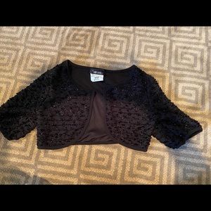 Black Fancy Short Sleeve Shrug